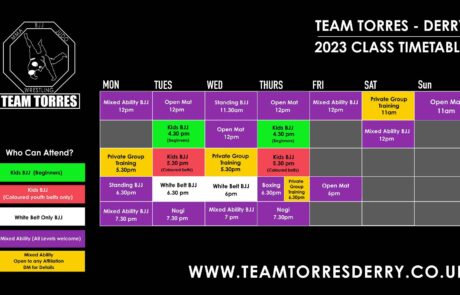 Team Torres Derry Timetable